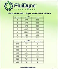 SAE and NPT Pipe and Port Sizes by - Fluidyne Fluid Power